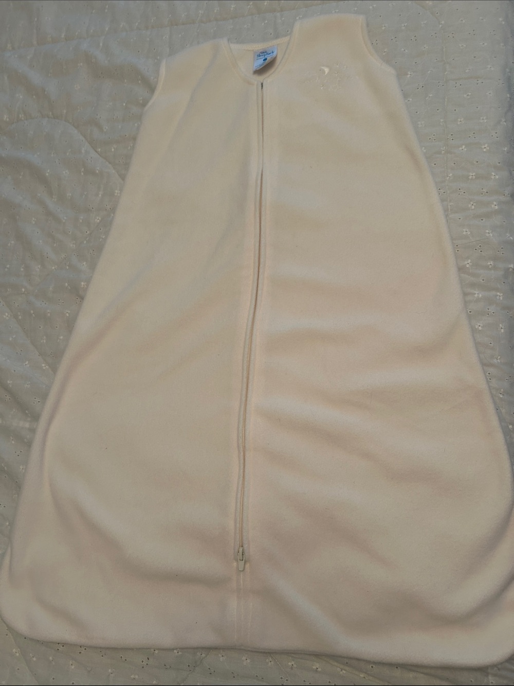 Halo Cream Fleece Sleeveless Sleep Sack with Front Zipper